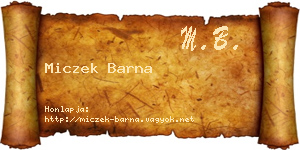 Miczek Barna névjegykártya